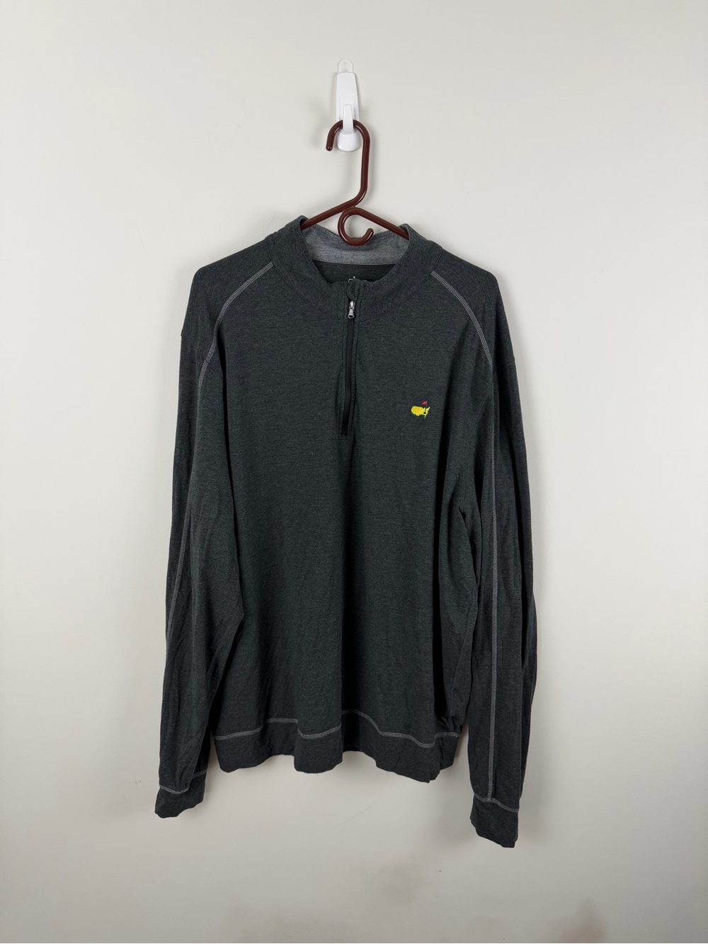 Masters Charcoal Half-Zip Sweater with Yellow Logo